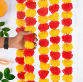 5 Strings Handmade Marigold Hanging, Flower Decor Wall Hanging, Wall Art Showpiece, Decorative Hanging, Wedding Decoration, Wedding Gift,